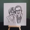 Handgemaakt gepersonaliseerd tegeltje portret